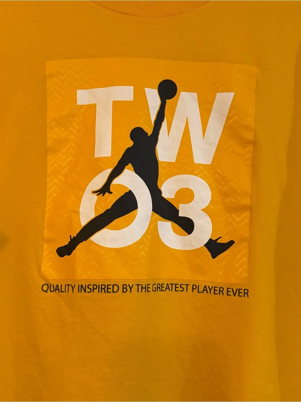 Jordan Men’s XL Yellow TW 03 Jumpman Basketball Graphic Cotton T-Shirt NWOT